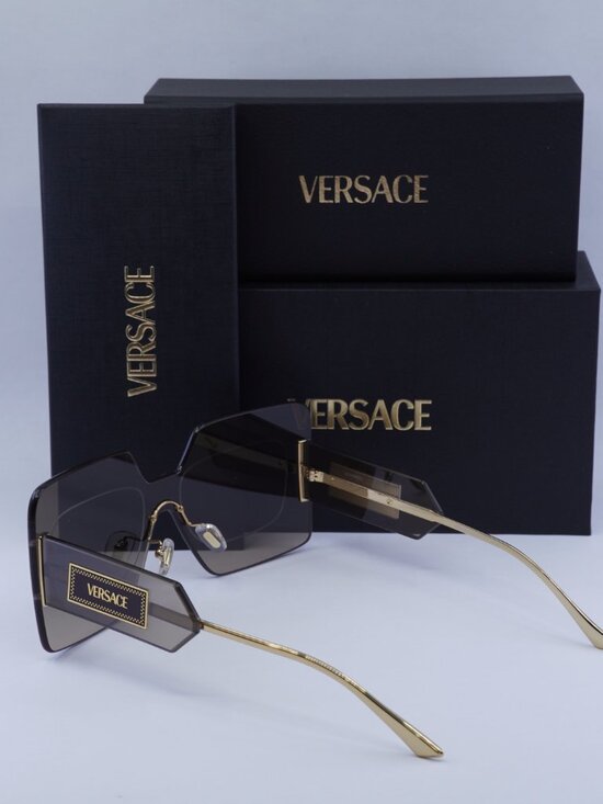 Versace VE2277 10026I Shield Sunglasses – Light Transparent Brown main image 4